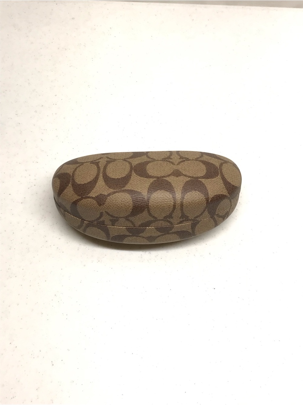 Coach Brown Signature Pattern Hard Sunglasses Case